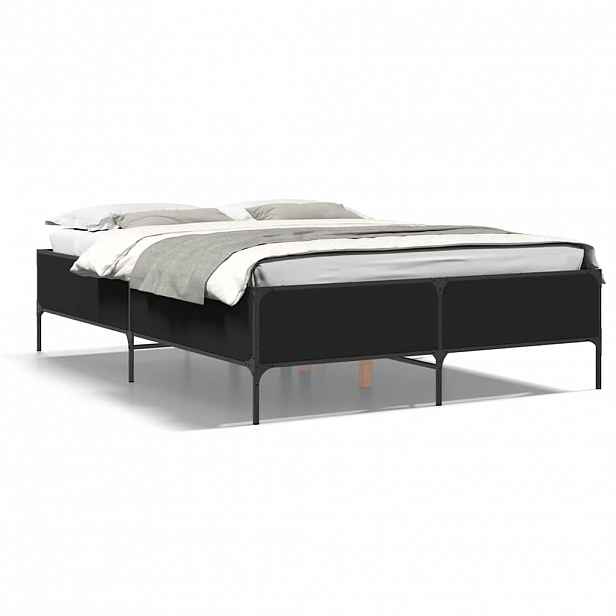 vidaXL Rám postele černý 120 x 200 cm kompozitní dřevo a kov