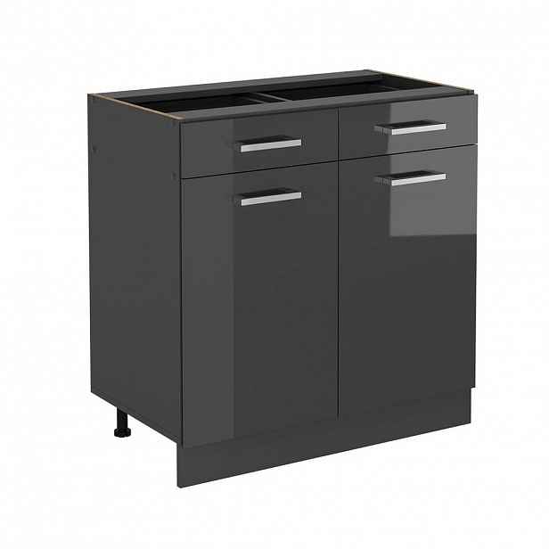 Vicco SPODNÍ SKŘÍŇKA KUCHYŇSKÉ LINKY R-Line Antracitový vysoký lesk 80 cm bez pracovní desky