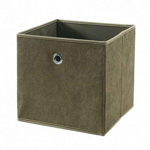 Calicosy SKLÁDACÍ kostka z khaki manšestrové látky - V 27 cm