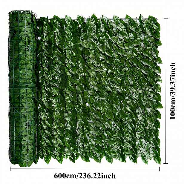 TEMU [3D] 3D 100 ks stahovacích pásek na roli, role o rozměrech 236,2 palců x 39 palců (6 m x 1 m) realistického břečťanového plotu pro soukromí -