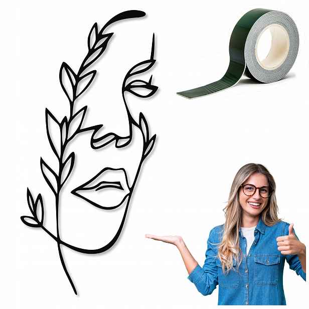 Tvář Nástěnná Dekorace Obraz Ažurová Dekorace Žena Postava Panel 85 cm