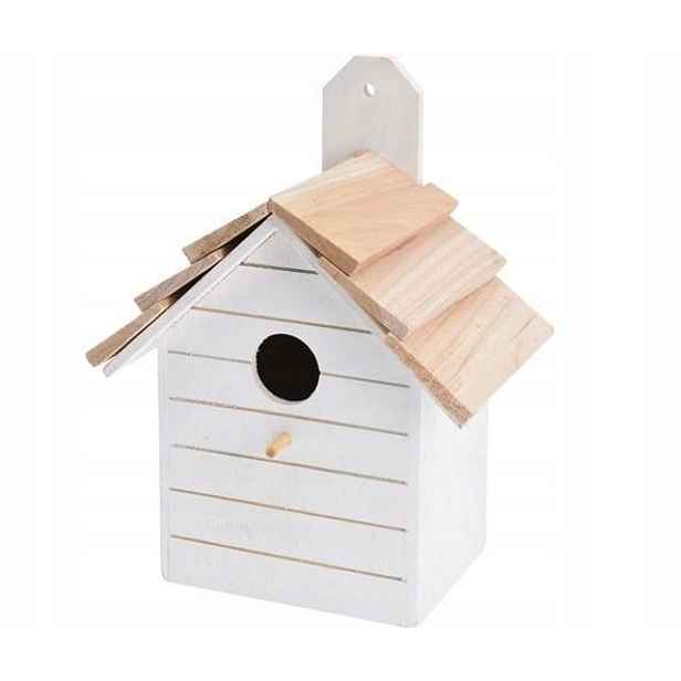 Hnízdní Budka Hotel Domeček Pro Ptáky Bílá Dřevěná Ozdobná 22,5 CM 95