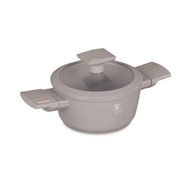 BERLINGERHAUS Kastrol s titanovým povrchem a poklicí pro děti 14 cm Taupe Collection BH-8286