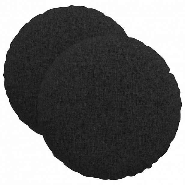 vidaXL Polštáře na sedadla 2 ks Textil Černá Ø40 x 13 cm