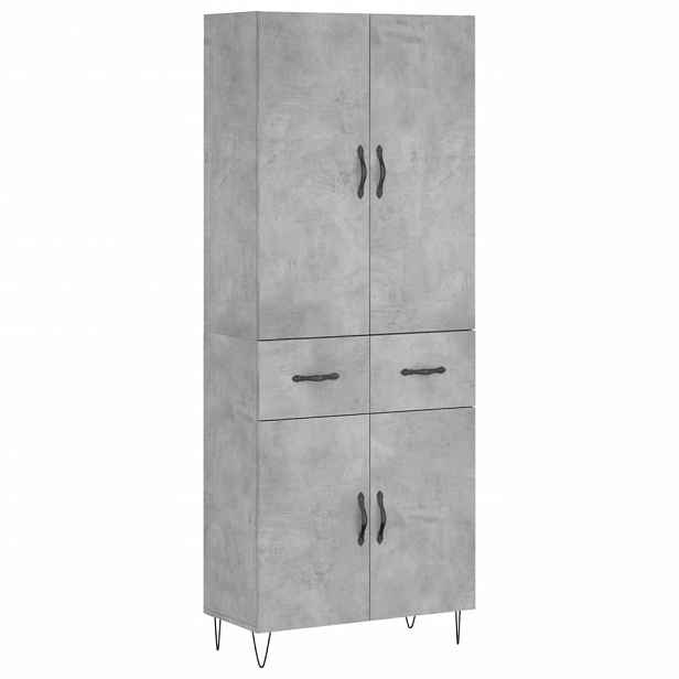 vidaXL Skříň highboard betonově šedá 69,5x34x180 cm kompozitní dřevo