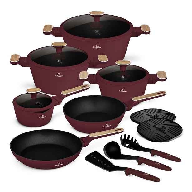 BERLINGERHAUS Sada nádobí s titanovým povrchem 15 ks Leonardo Nordic Collection BH-8306