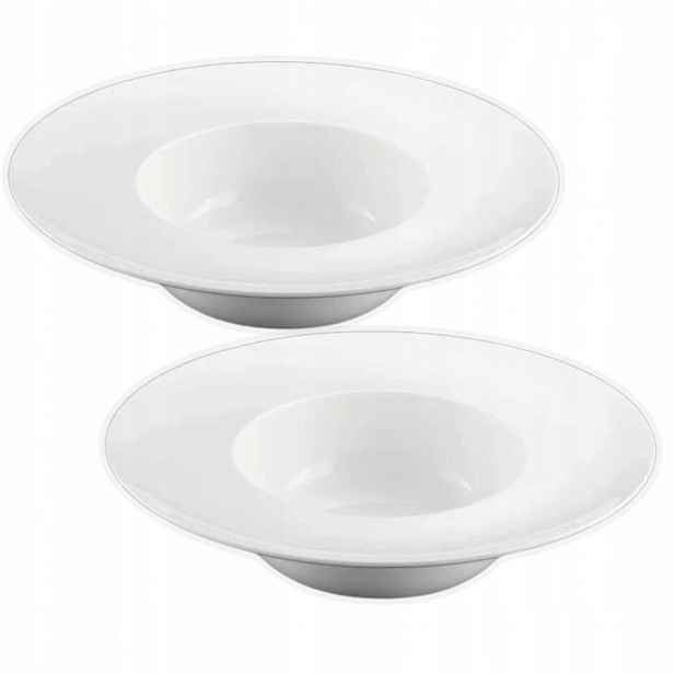 Hluboký talíř na pastu 25,5 cm, 600 ml Bílý Porcelán 2 kusy