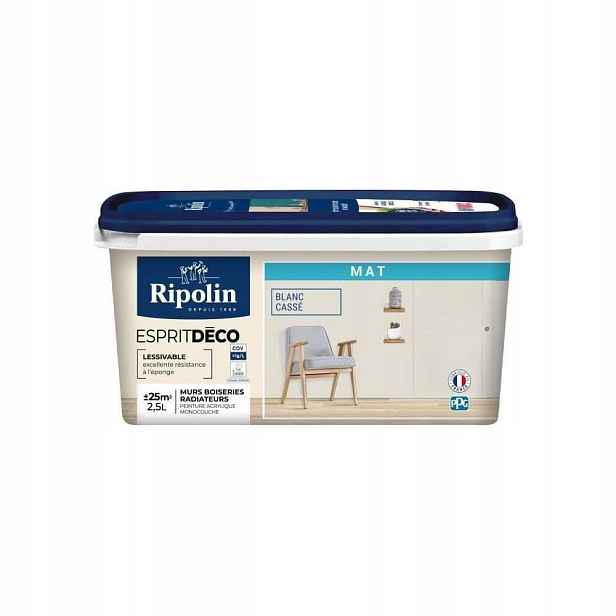 Ripolin – barva do interiéru pro různé povrchy, matná bílá