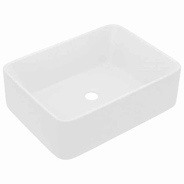 vidaXL Luxusní umyvadlo matné bílé 41 x 30 x 12 cm keramické