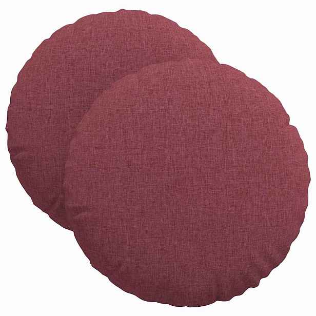 vidaXL Polštáře na sedadla 2 ks Textil Víno Červené Ø40 x 13 cm