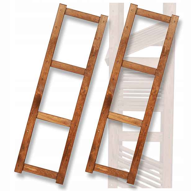 2x Dřevěná boční noha rámeček pro regál Lsr výška 124,2 cm Stabilní eko