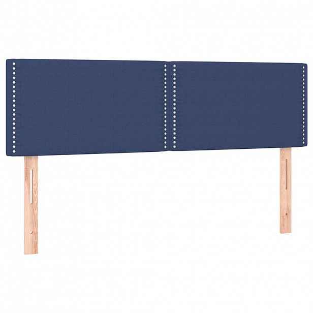 vidaXL Čela postele modrá 144x5x78/88 cm látka