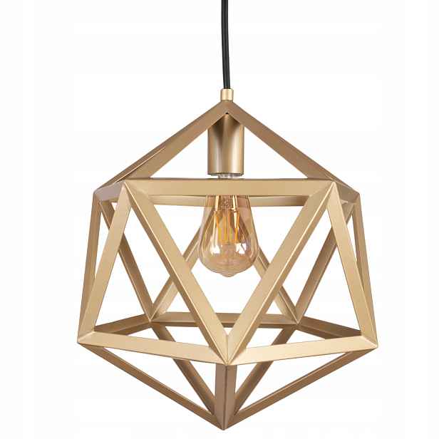 Závěsná lampa zlatá geometrická moderní do ložnice na loftový stůl Polux
