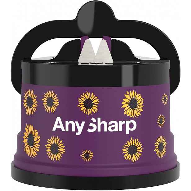 AnySharp Brousek na nože Elite s plastovým tělem, slunečnice, purpurová ASKSSUNFLOWERS