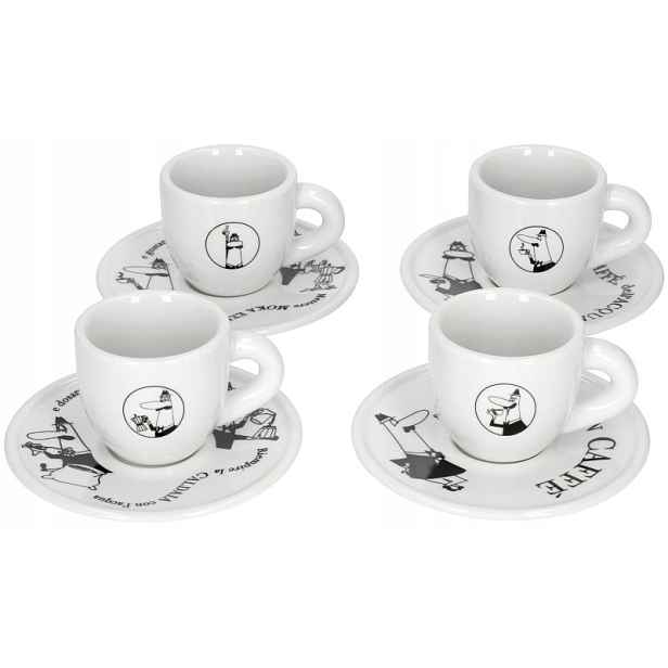 Bialetti Sada šálků na espresso Carousel 4 šálky 4 podšálky
