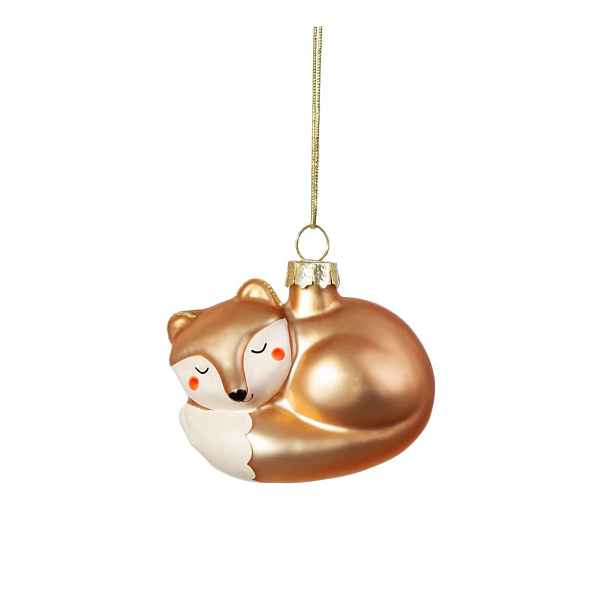 Skleněná ručně vyrobená vánoční ozdoba 6,5 cm Baby Fox – Sass & Belle