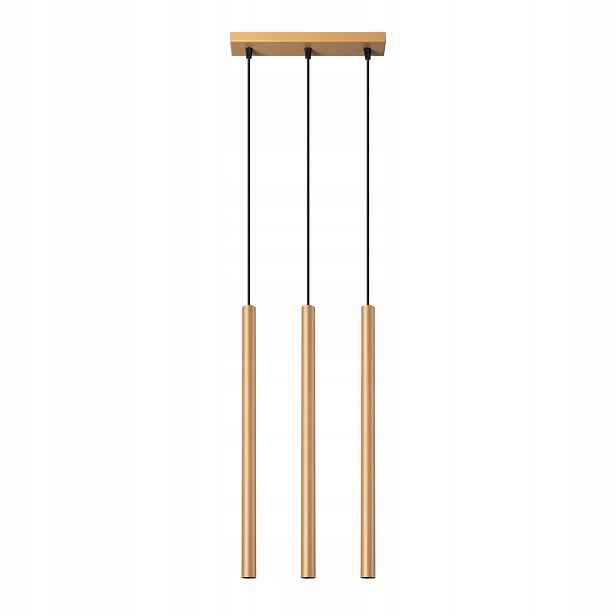 Sollux Závěsná lampa trojitá zlatá tuba 50 cm nad stůl ostrůvek bar do jídelny