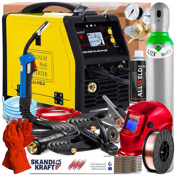 Svářečka Magnum Mig 208 Alu Synergie LCD 230V 200A Tig Lift Mma Flux Spot