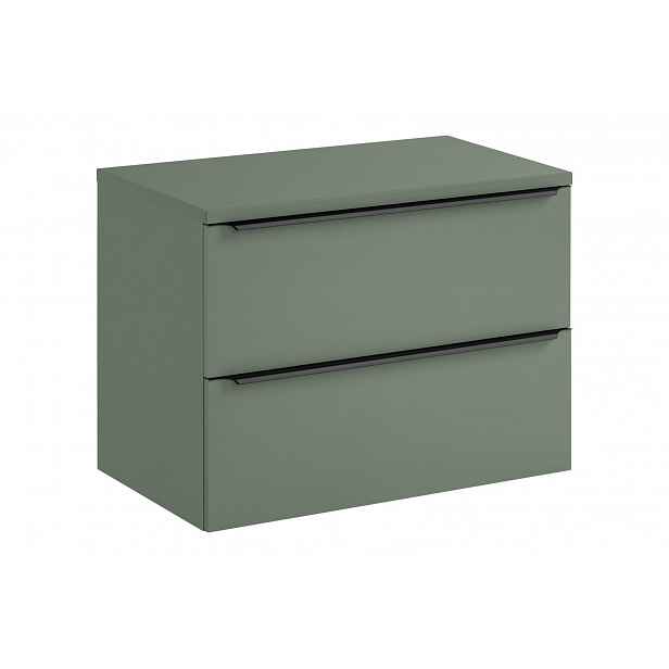 Szafka łazienkowa z dwoma szufladami i z blatem 80 cm Sombra Green