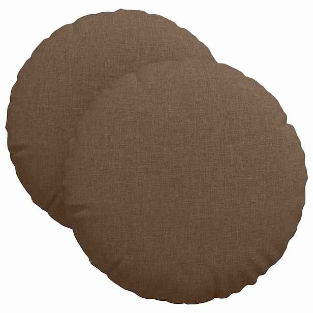 vidaXL Polštáře na sedadla 2 ks Textil Hnědá Ø40 x 13 cm