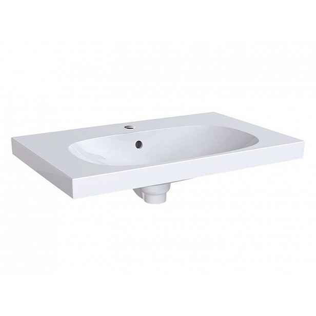 Geberit Acanto - Umyvadlo 75x48 cm, otvor pro baterii, s přepadem, s KeraTect, bílá 500.622.01.8