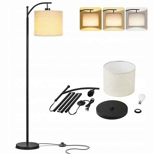 Stojací Lampa Boho S Jutovým Stínítkem, Přírodní Stínidlo, 155 CM