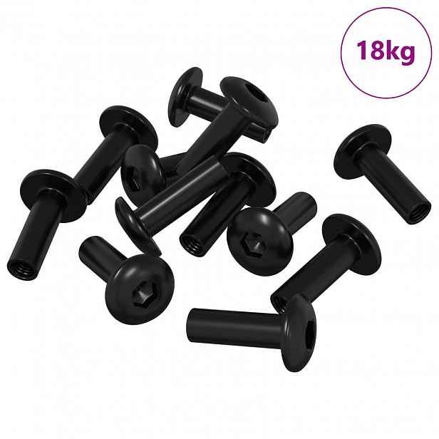 vidaXL Hlavice matice 8451 ks Černý Kov