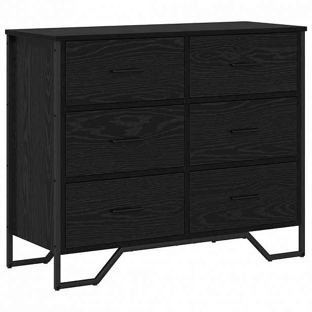 vidaXL Příborník 6-Zásuvka Černý dub 91 x 35,5 x 74,5 cm
