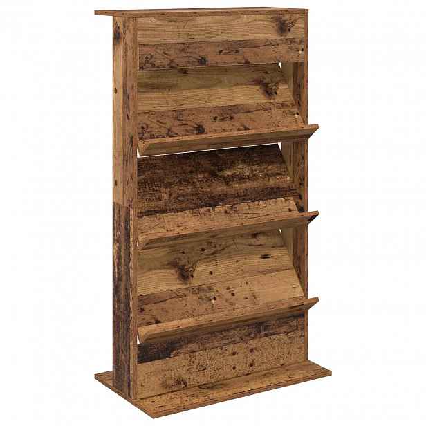 vidaXL Regál na časopisy Staré dřevo 70 x 41 x 126 cm Kompozitní dřevo