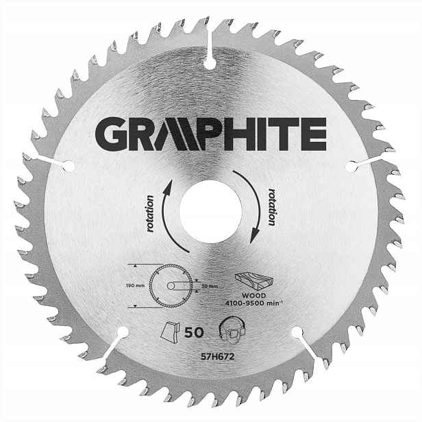 Graphite Vidiový Kotouč 190X30 MM 50 Zubů 57H672