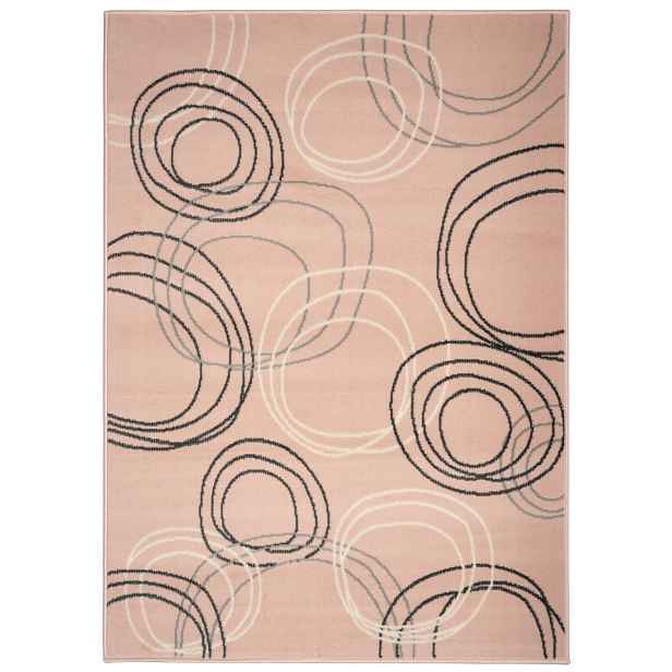 Kusový koberec Circles powder pink, 120x170, růžová, chodba / předsíň, Alfa Carpets