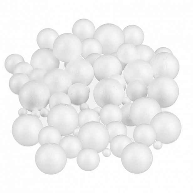 Relaxdays KOULE Bílá 72-ks-set polystyren 7 cm