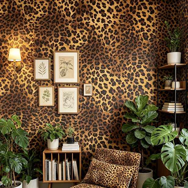 TEMU 1 role tapety s leopardím vzorem, samolepicí odstranitelná PVC tapeta, dekorativní módní luxusní umělecký geparda, sexy renovace, lehký luxus