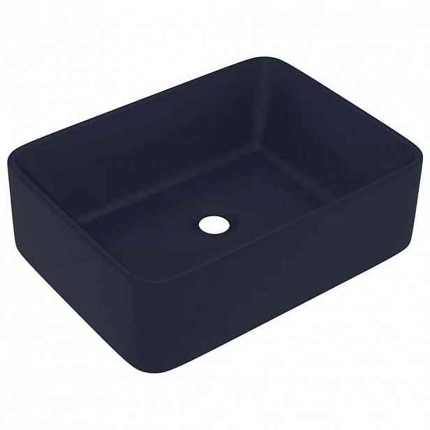 vidaXL Luxusní umyvadlo matné tmavě modré 41 x 30 x 12 cm keramické