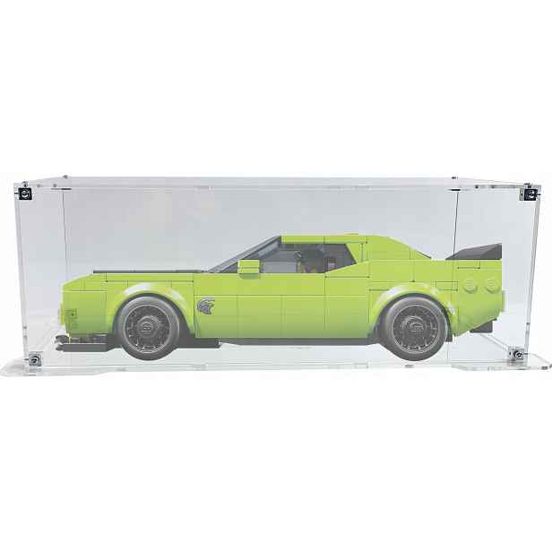Vitrína s podstavcem Drewlandia pro stavebnici Lego 77237 Dodge Challenger Srt