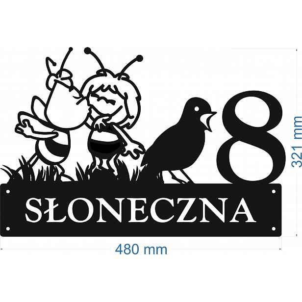 Číslo Na Dům 80 cm Tabule Adresa Ocel 2 mm ul. Sluneční