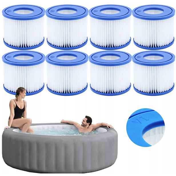 8 x Filtr bazénového čerpadla Jacuzzi Lay Z Spa Bestway 60311 typ VI Lay-Z-SPA