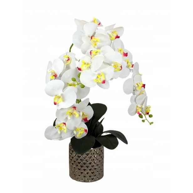Orchidej v keramice, velká, elegantní Orchidej, silikonová