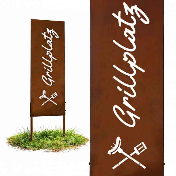 Relaxdays ZÁPICH Rezavě hnědý železo patina 115 cm