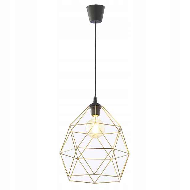 Závěsná lampa Galaxy XL černá stínidlo zlatá 1xE27 Loft Geometrické Stínidlo