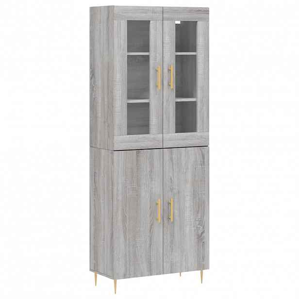 vidaXL Skříň highboard šedá sonoma 69,5 x 34 x 180 cm kompozitní dřevo