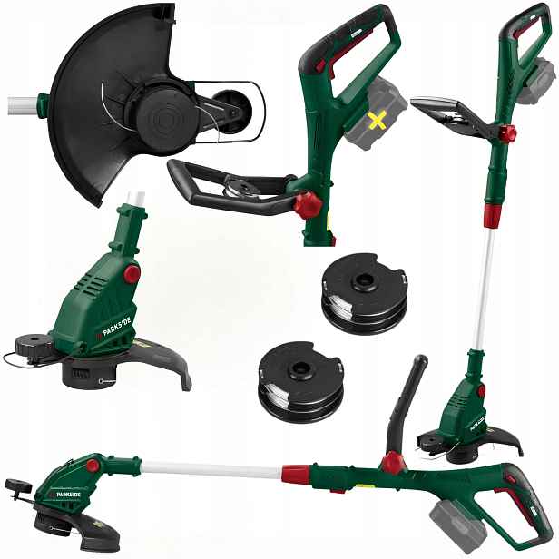 Aku vyžínač křovinořez na trávy Parkside Prta 20-Li 20V 2x Cívka