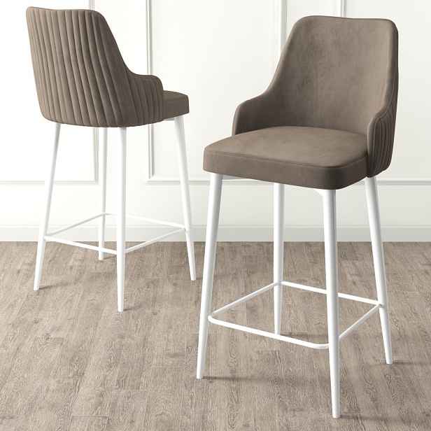Bar Stool Set (4 Pieces) Enox - Cappuccino, White