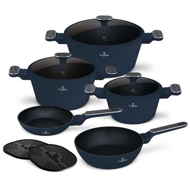 BERLINGERHAUS Sada nádobí s titanovým povrchem 10 ks Deep Sea Collection BH-8381