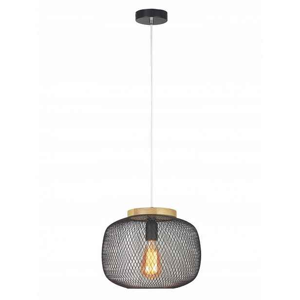 Černá závěsná lampa Rupert skandinávská s teplým leskem Rabalux