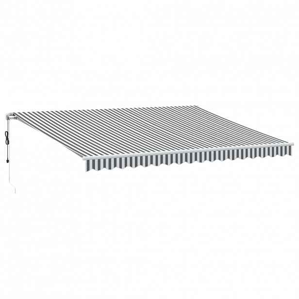 vidaXL Automatická zatahovací markýza s LED antracit a bílá 450x350 cm