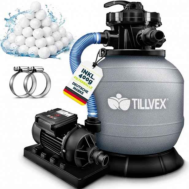 Systém pískové filtrace tillvex do bazénu s časovačem, výkon 7900 l/h