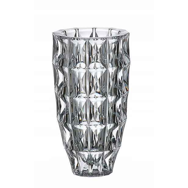 Bohemia Diamond Skleněná váza na květiny 28 cm Moderní dekorační flakon
