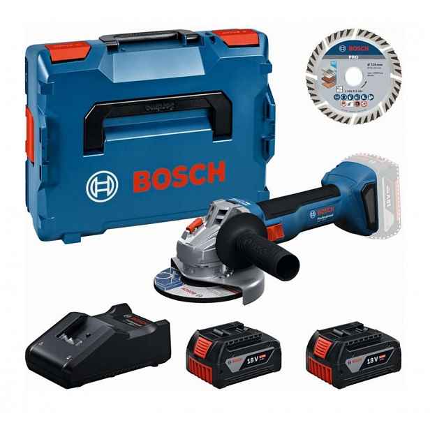 Bosch - 18V AKU úhlová bruska GWS 18V-8, 2x aku 4,0 Ah Li-Ion, nabíječka 0615A500E7