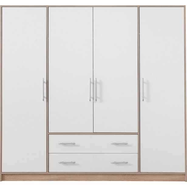 MASSENO ŠATNÍ SKŘÍŇ S OTOČNÝMI DVEŘMI VANO, 200/190/56 cm 4dveřová, bílá